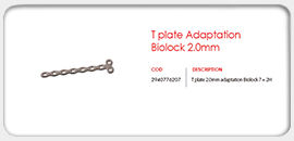 T Plate Adaptation BioLock 2.0mm